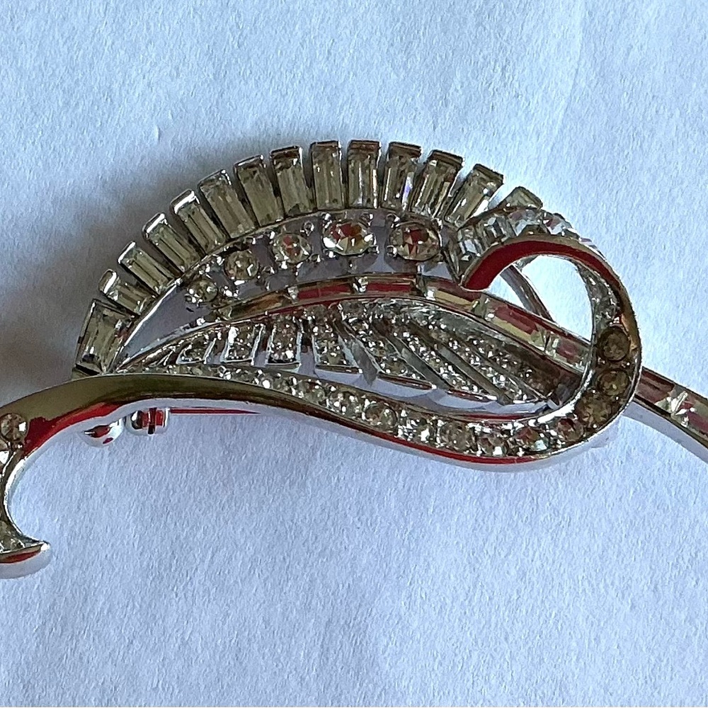 Vintage Boucher Elegant Silver Tone Crystal Brooch signed and numbered
